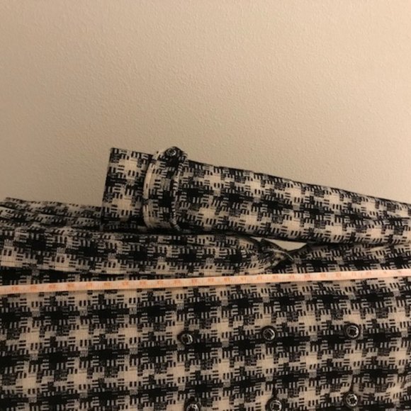 Larry Levine white/black Double-Breasted 50%wool coat ,size small - Picture 4 of 10